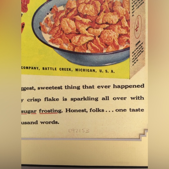 Vintage Agency, "Leo Burnett 1952 Kelloggs Cereal: "Frosted Flakes" Ad Marketing - Picture 5 of 12